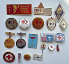Zestaw 20 vintage rosyjska przypinka ZSRR Medycyna, krwiodawstwo, czerwony krzyż