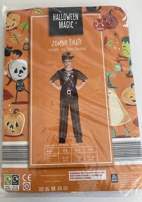 Halloween Zombie Pirate Dress Up Outfit Age 5-6 Brand New - Image 1 of 4
