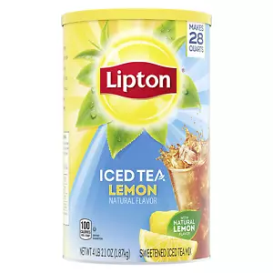 Té helado en polvo de limón, endulzado, hace 28 cuartos de galón - Imagen 1 de 12