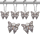 Molika Butterfly Shower Curtain Hooks Rings - Antique Silver Butterfly-01 