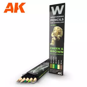 AK Interactive AK10040 Pencils Green & Brown Shading & Effects Set - US - Picture 1 of 1