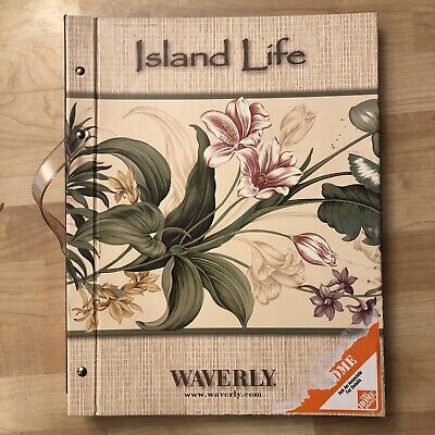 Libro De Muestra De Papel Pintado WAVERLY ISLAND LIFE Libro De Recortes Casa De Muñecas Piña Palmas • 39.06€