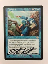 MTG ARTIST PROOF JUDGMENT SPELLJACK SIGNED BY PETE VENTERS BLUE RARE INSTANT