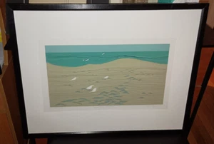 Joan R Rogers AP Serigraph 20x26 Coquina Beach Long Island Birds Signed Framed🖼 - Picture 1 of 16