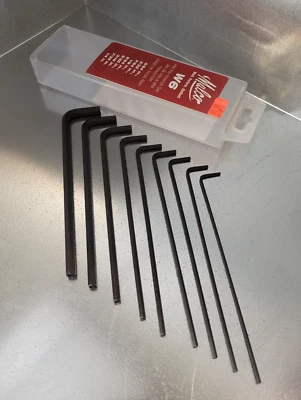 Malco *W6 L Wrench Allen Wrench Set 6" Long 9 Sizes - Image 1 of 3