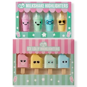 Tinc Textmarker Marker Stifte - Ice Lolly & Milkshake Thema - Spaß Neuheit Stifte - Bild 1 von 9