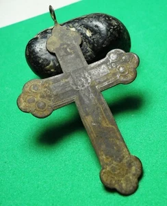 Antiguo colgante usable cruz de bronce antiguo raro C250 - Imagen 1 de 5