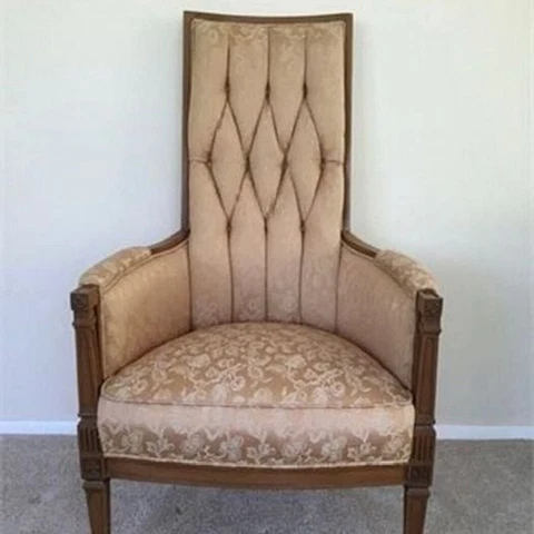 Vintage DREXEL Brocade High Back Chair Cover