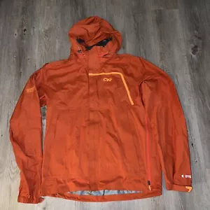 Outdoor Research Pertex Shield Rain Jacket Hooded Rip stop Fabric Orange Small - Picture 1 of 12