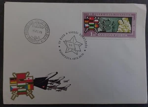 1975 Hungary 20th Anniv Warsaw Treaty FDC ties 1Ft stamp canc Budapest - Picture 1 of 2