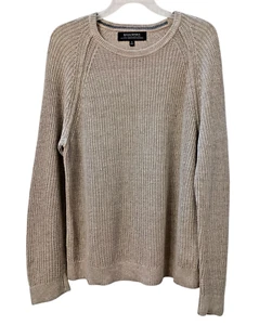 Banana Republic Herren Italienischer Leinen Pullover Gr. XL Taupe Pulli Raglan Luxus - Bild 1 von 5