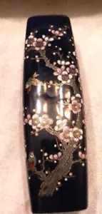 Vintage Porzellan Colbalt Blue Japanische Vase mit Kirschblütenbaum Made in Japan - Bild 1 von 6
