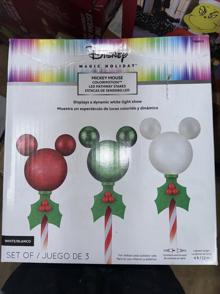 3 Disney Magic Holiday ColorMotion "Glittering" Mickey Mouse Ear Pathway LEDs - Image 1 of 1