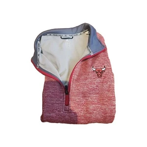 Chicago Bulls Adidas Jacke Herren L Red Heather Team Issue 1/4 Zip Pullover NBA - Bild 1 von 6