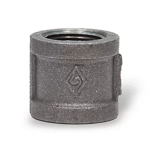 1/4" BLACK MALLEABLE IRON STRAIGHT COUPLING fitting pipe npt coupler - LOT OF 10 - Picture 1 of 1