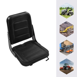 Black PVC Universal Lawn Mower Tractor Forklift Seat w/Waterproof Backrest Slide - Picture 1 of 12
