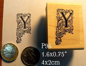 P96 calligraphy letter Y Rubber Stamp - Picture 1 of 1