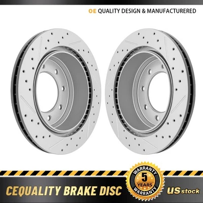 Rear Drilled Slotted Disc Brake Rotors for 2012-2021 Nissan NV1500 NV2500 NV3500 Foto 1 de 4