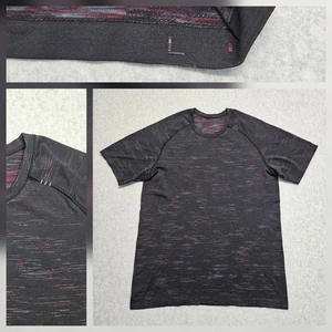 Lululemon Metal Vent Crew Neck Shirt Red Black Gym Mens Sz L - Picture 1 of 11