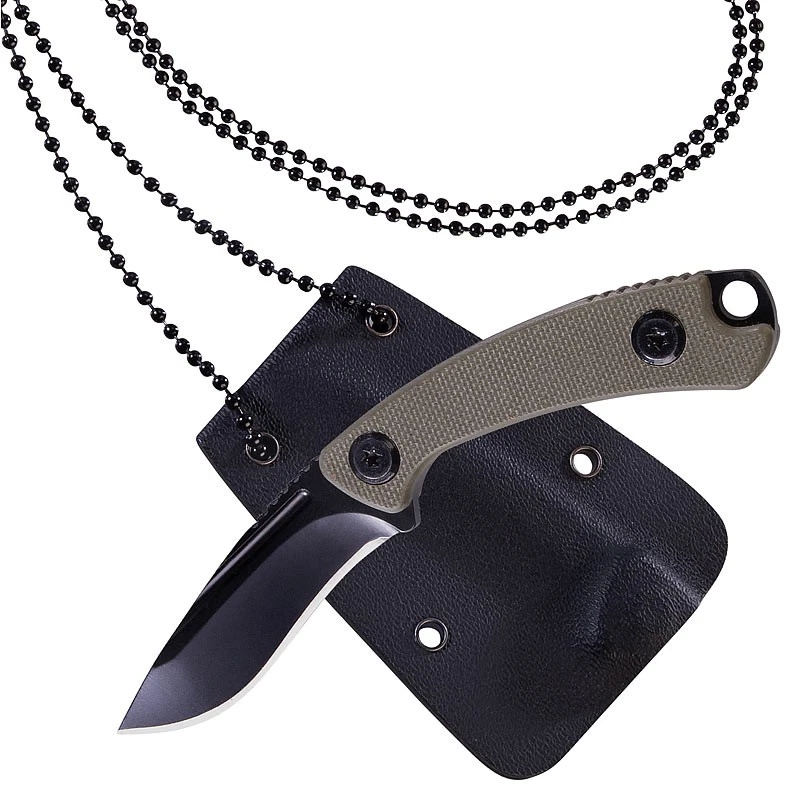 SEMPTEC URBAN SURVIVAL TECHNOLOGY Semptec Outdoor Messer: Mini-Outdoor-Messer mit Schutzhülle inkl. Halskette