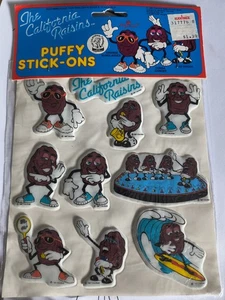 the california raisins puffy stickers vintage advertising collectible - Picture 1 of 2
