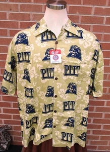 Camisa Hawaiana Pitt Panthers Para Hombre Manga Corta Botón, Dorada, XL, Nueva - Imagen 1 de 5
