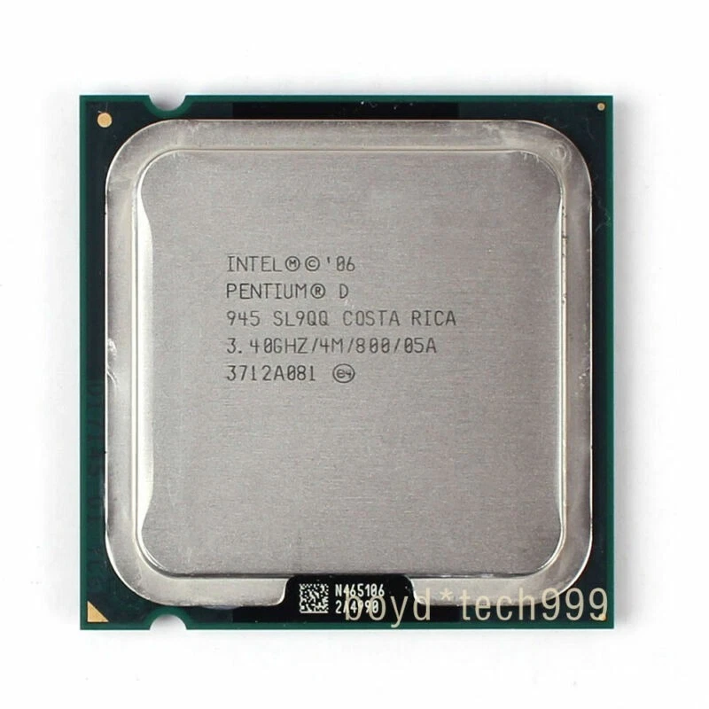 INTEL Pentium D 945 PROCESSOR 3.4GHZ/4M/800 （SL9QQ）LGA 775 PD 945 CPU - Image 1 of 1