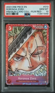PSA 10 - Roronoa Zoro ST01-013 - Colección de tarjetas premium de una pieza película roja - Imagen 1 de 2