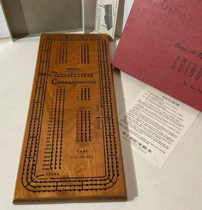 Tavola cribbage Drueke Once-A-Round 3 binari modello Cribbagemaster 1950 scatola e pioli - Foto 1 di 11