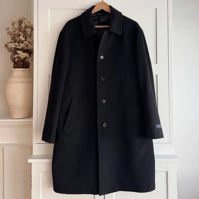 Brooks Brothers 346 Wool Cashmere Car Coat Top Coat Black Size 40 Regular - Image 1 of 4
