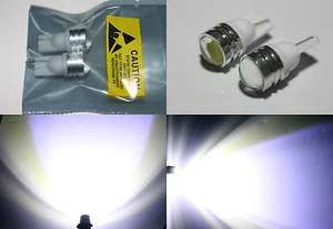2 pcs white T10 High Power Lens Dome Map LED Light Bulbs 194 168 ,, 3 watt bulb - Picture 1 of 7