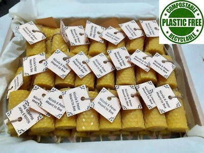 Paquete de 100 mini velas de cera de abejas a granel de 2", favores de fiesta de boda, favores de baby shower Foto 1 de 4