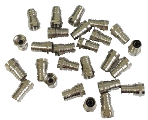 100 Pc. F59AL Coaxial Video Cable Crimp-On F Type RG59U Connectors Couplers - Picture 1 of 1