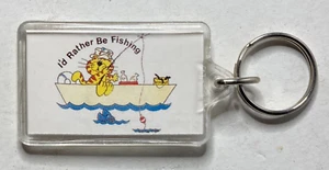 Llavero Llavero I'd Rather Be Fishing nuevo stock antiguo llavero pesca gato barco - Imagen 1 de 2