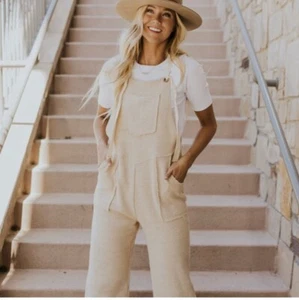 Roolee Honey Sugar Tie Overalls Cotton Small Boho Cottagecore Coastal Cowgirl - Picture 1 of 12