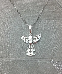 Sterling Silber Keltischer Schutzengel Filigran Halskette Muttertag Geschenk - Bild 1 von 1