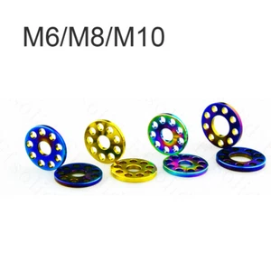 12pcs M6 M8 M10 Titanium Porous Flat Washers Gaskets Flange Spacer With Drilled - Picture 1 of 7