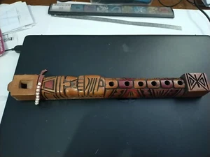Flûte Totem Inca En Bois - Zdjęcie 1 z 11