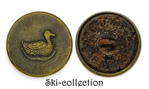 Vintage Hunting Button. Floating Duck. France, 19th-20th Century. 26 Mm - Picture 1 of 1