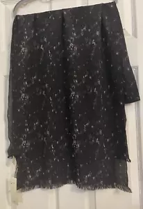 Sciarpa in seta stampata da sera Eileen Fisher Ash nuova con etichetta 108 20,5'' x 82'' - Foto 1 di 3