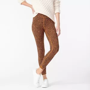 J Crew High Rise Waisted Leggings Brown & Navy Leopard Animal Print S, M, L, XL - Picture 1 of 4