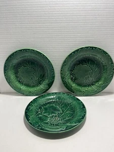 Antique Wedgewood Majolica English Leaf Plate 7.5” Set Of 3 - Picture 1 of 23