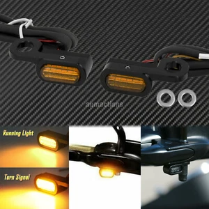 2X LED Turn Signal Indicator Running Light Fit For Touring 14-20 Softail 16-17 - Picture 1 of 12