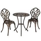 3pc Patio Bistro Dining Furniture Set Outdoor Garden Iron Table Chair Bronze US