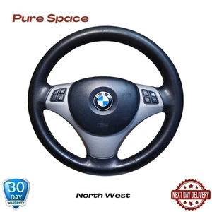 BMW E81 E82 E87 E90 E91 E92 Black Leather Look Steering Wheel COMPLETE OEM .21. - Picture 1 of 11