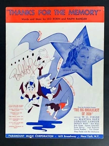 BOB HOPE THANKS FOR THE MEMORY AUTOGRAPHED 1938 SHEET MUSIC PSA/DNA COA SIGNED - Picture 1 of 4