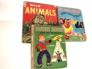 Vintage kids Books: Howy Doody, Mighty Mouse, Wild Animals - 1950's pre-owned - Picture 1 of 11