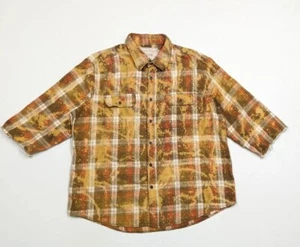 Angry Minnow Acid Washed kariertes Flanellhemd Knopfleiste Gr. XL gelb braun orange - Bild 1 von 9