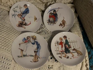 Norman Rockwell Gorham Four Seasons 1972 Ltd Edition Series Set of 4 Plates - Picture 1 of 9