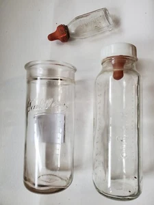 Vintage Evenflo Faultless Gerber Clear Glass Baby Milk Bottle Lot - Picture 1 of 5